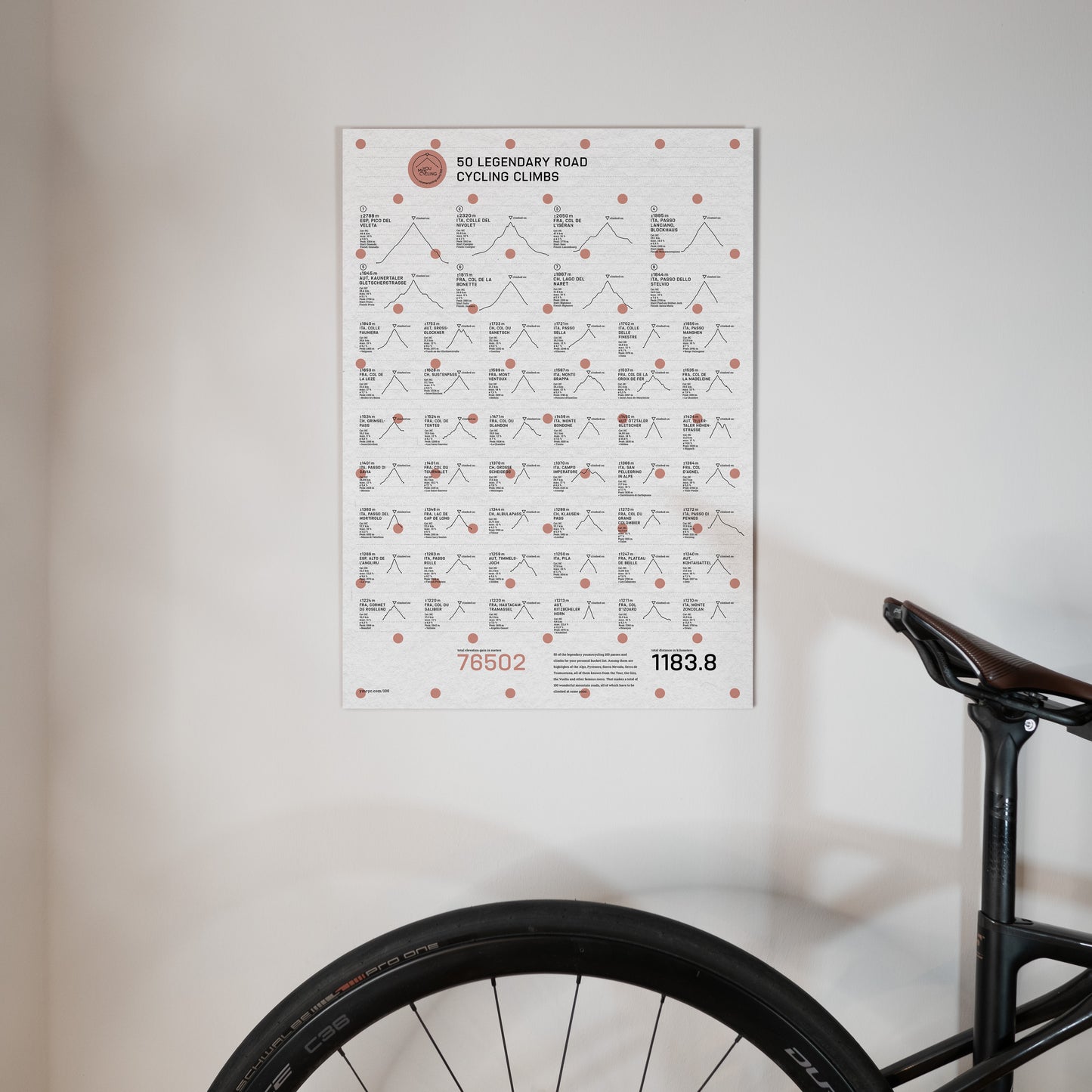 Dotty Dreams: 50 Climbs Edition DIN A2 Poster