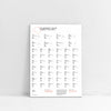 Mallorca Rennrad-Poster, 50 Anstiege der Insel als Datenvisualisierung, DIN A2, Schwarz auf Weiß