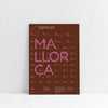 Mallorca Rennrad-Poster, Oxide Limited Edition in Rosa auf Oxid-Braun, 50 Anstiege, DIN A2